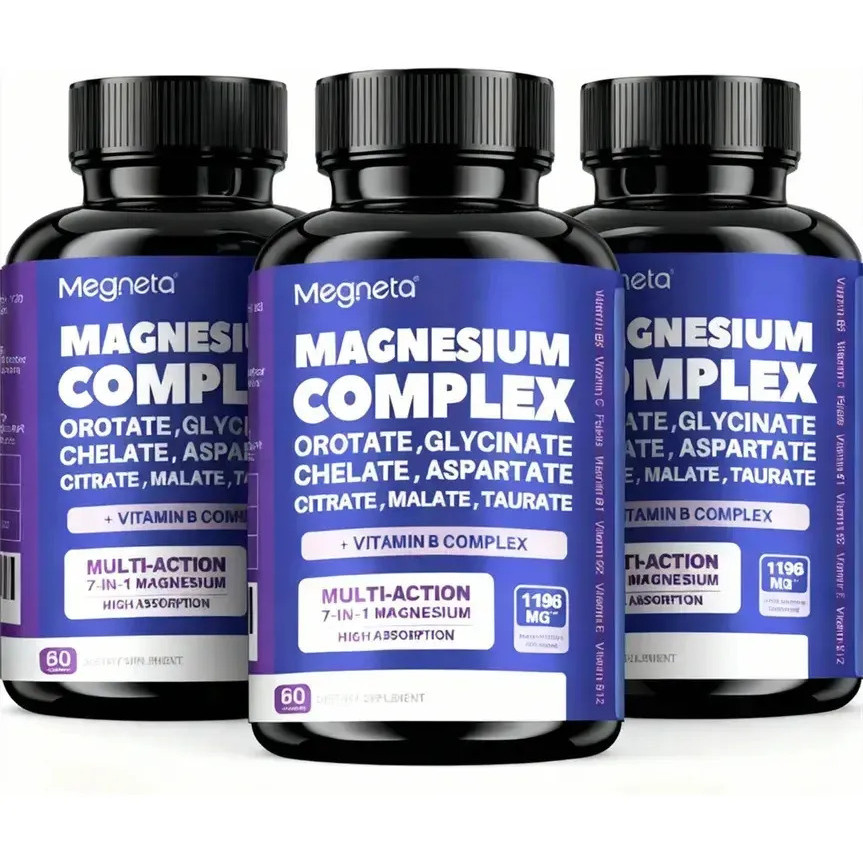 แพ็ค 3 ชิ้น Megneta Magnesium Complex 7 in 1-Glycinate, Malic Acid ZPBS