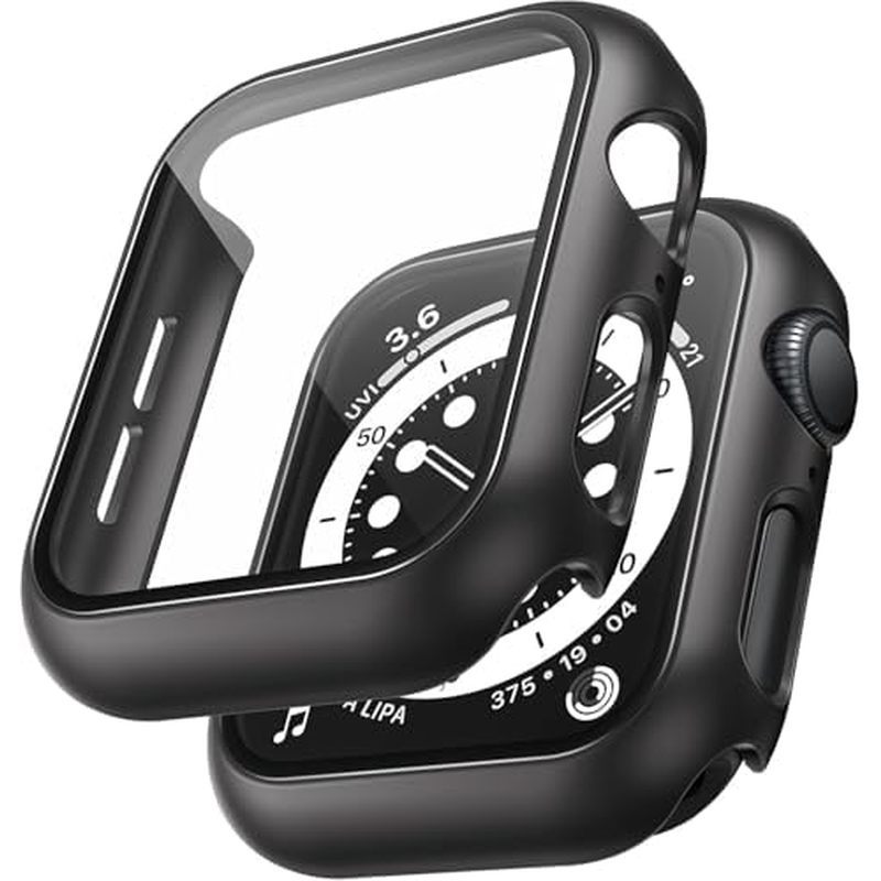 VeveXiao 2 Pack Hard Case ใช้งานร่วมกับ Apple Watch Series 10 46 มม.(2024) พร้อมกระจกนิรภัย 9H ป้องก