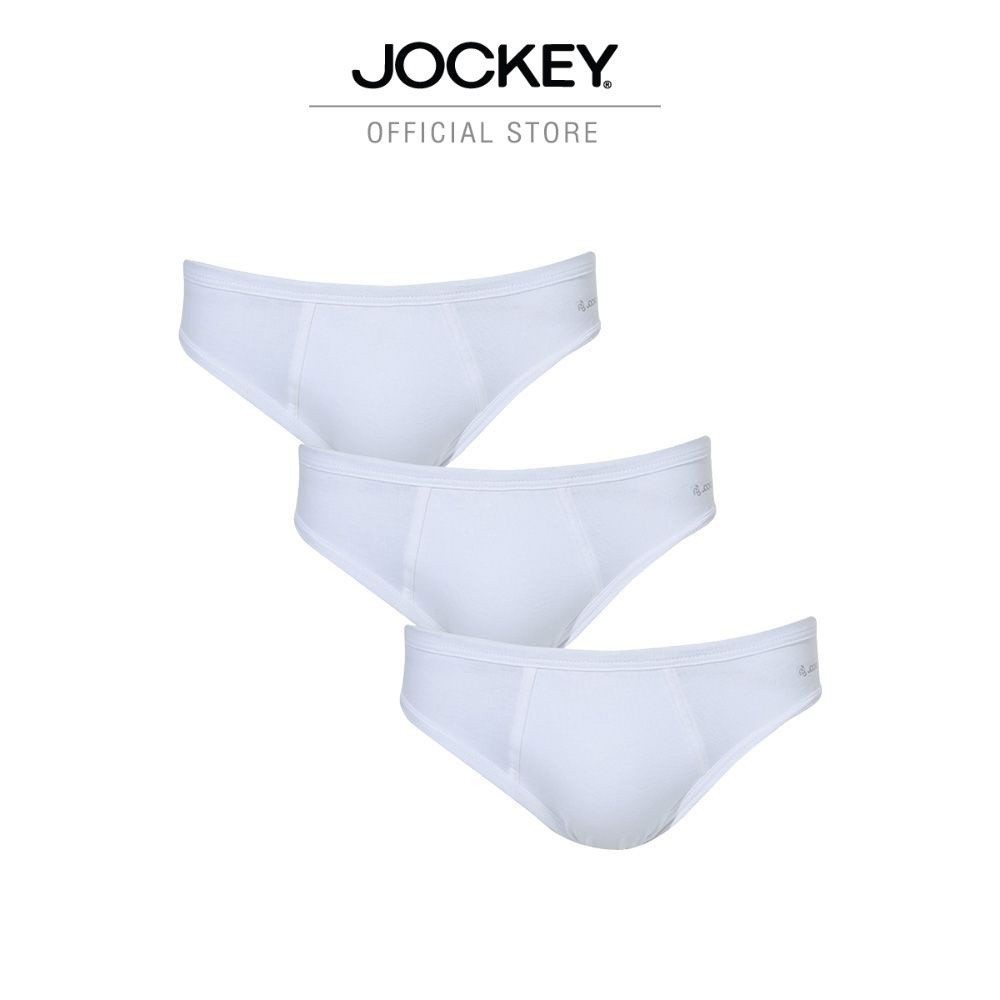 JOCKEY ELANCE BIKINI X3 ชุดชั้นในชาย รุ่น KU 5035 แพ็ค 3 ตัว สีขาว