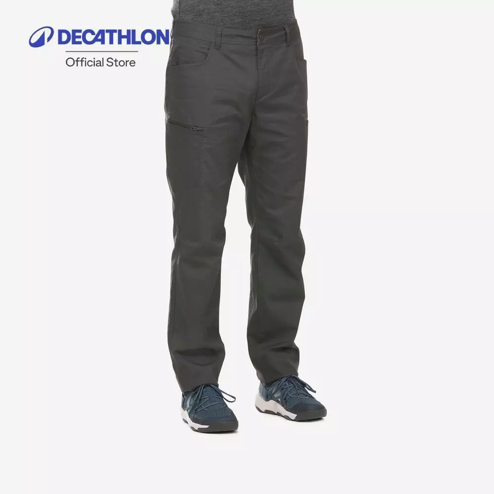 Decathlon Men'S Nh500 Regular Off-Road Hiking Trousers กางเกงขายาวผู้ชายทรงมาตรฐานแบบออฟโรด รุ่น Nh500 - Grey
