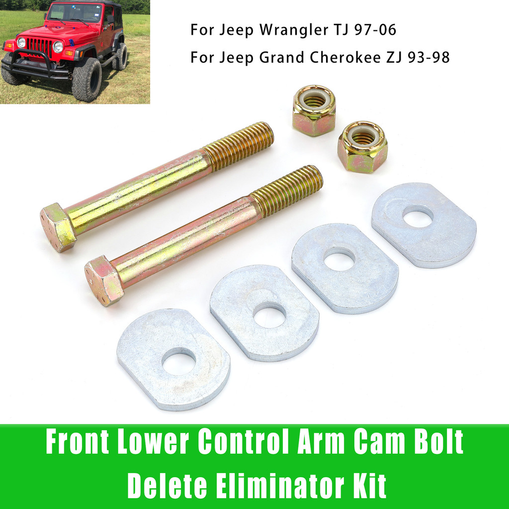 แขนควบคุม Cam Bolt ลบ Eliminator Kit สําหรับ TJ 97-06 Cherokee ZJ 93-98