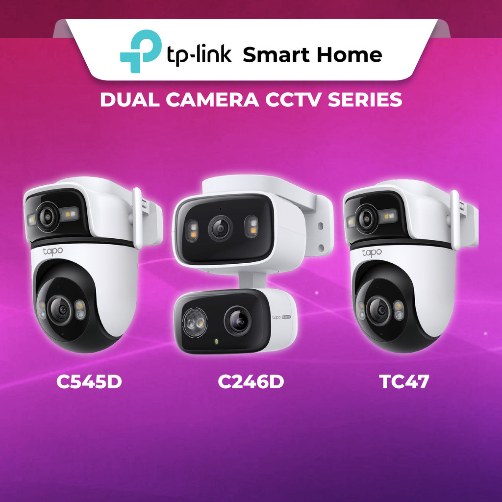 TP-Link Tapo C246D C545D TC47 2K 3MP Dual Camera กล้องวงจรปิดในร่มกลางแจ้ง 360 หมุนกล้อง AI Motion T
