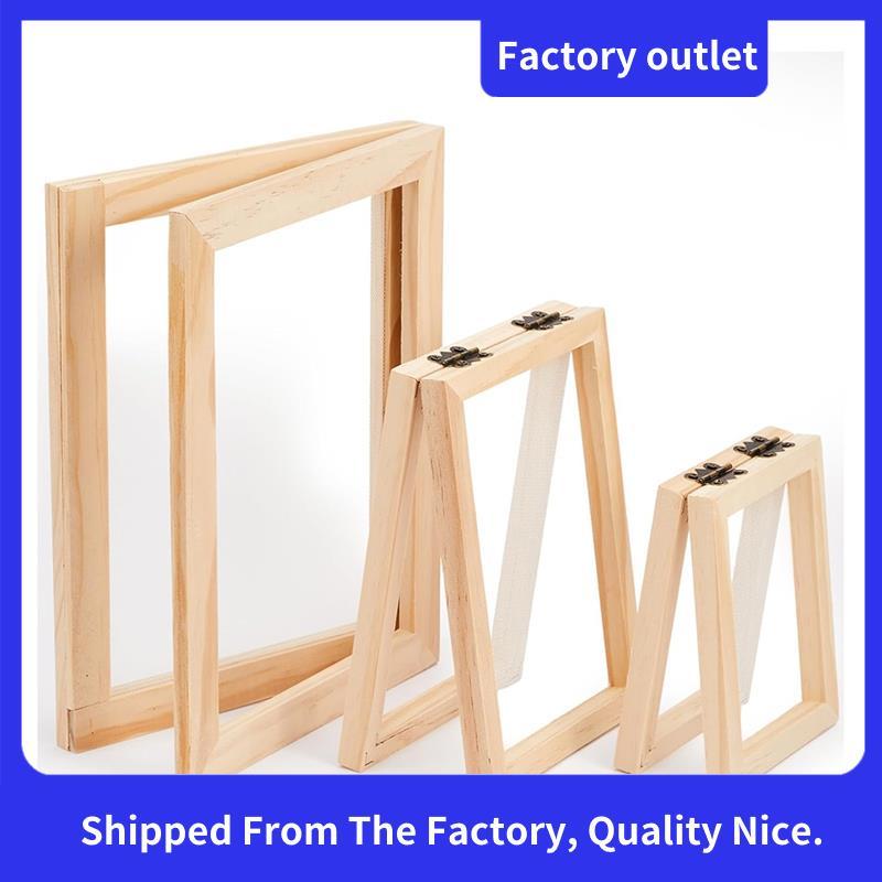 3 ชิ้นกระดาษทํากระดาษไม้ทํา Mould Papermaking Screen Kit 3 ขนาดกรอบสําหรับ DIY (A7, A6, A5)