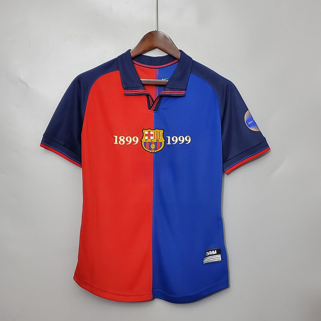 #B 99-00 Football 100th Anniversary Version Home Retro Soccer Jersey #GUARDIOLA #RIVALDO EUBS
