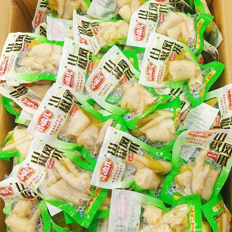 重庆特产泡椒凤爪泡椒鸡爪小包装非无骨鸡爪休闲零食小吃8/13 Chongqing specialty pickled pepper chicken feet, small packaged non-b