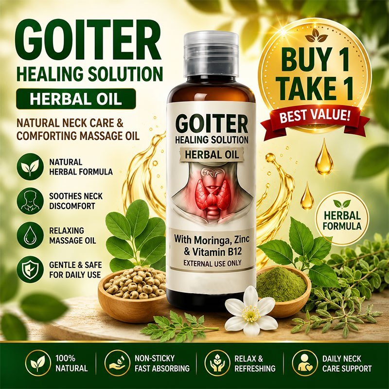 B1T1 น้ํามันสมุนไพร Goiter 60ml | น้ํามันนวดคอสมุนไพร มีมะรุม สังกะสี & วิตามินบี12 | ดูดซึมเร็ว | ส