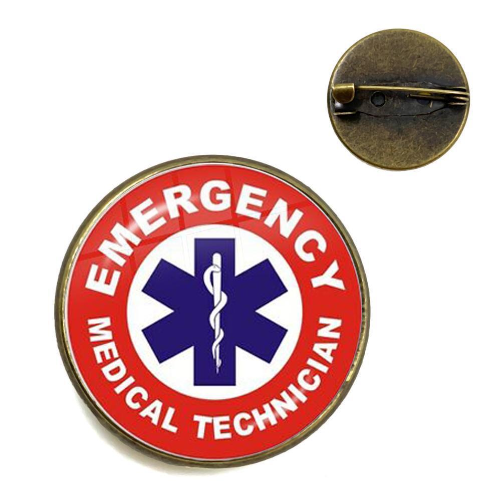 EMT เข็มกลัดสัญลักษณ์ทางการแพทย์ เข็มกลัดทางการแพทย์ฉุกเฉิน LOGO เข็มกลัดคอปกแก้ว Pin