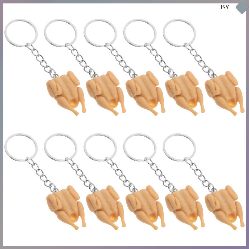Funny Keychains Roast Chicken Mini Food Small 10 ชิ้น junshaoyip