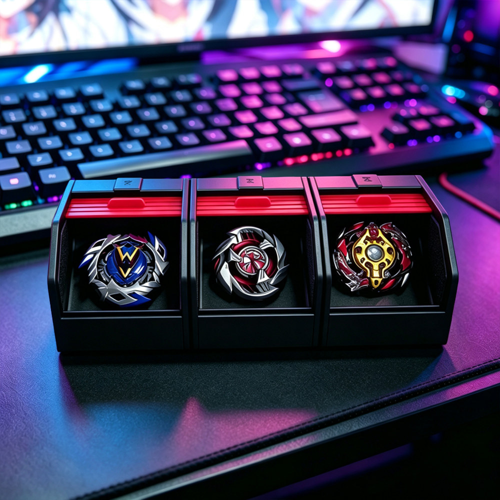 กล่อง Beyblade แสดง เบย์เบลด x เบย์เบลด x การแข่งขันกล่องเก็บของสามกริดกล่องเบย์เบลด