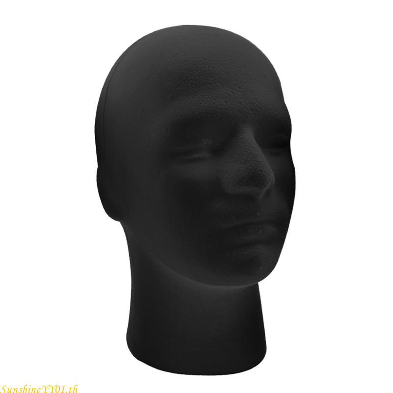SUN Polystyrene โฟมสีดําผู้ชายรุ่น Mannequin Head Dummy Stand Shop หมวก