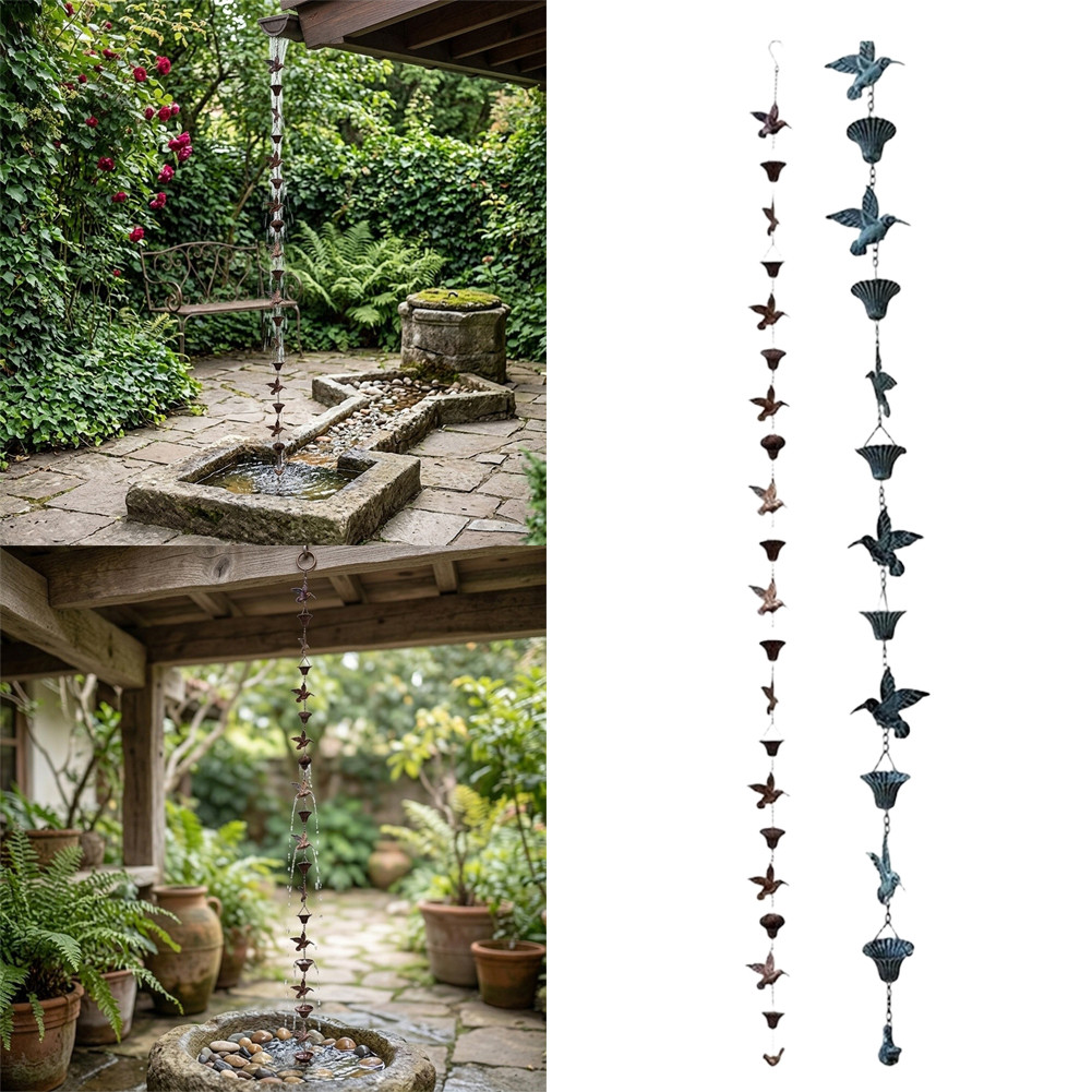 8.5ft Rain Chain for Exterior Garden Eaves Patio Decorative Rain Guide