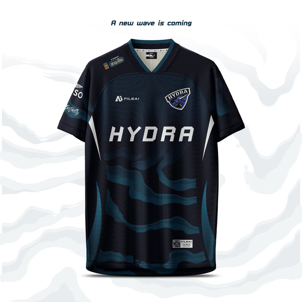 HYDRA E-sport Thailand 2025 เสื้อทีมต้นฉบับสำหรับเกมเมอร์: เสื้อยืดผู้ชายแบบเรียบหรู แห้งไว และระบาย