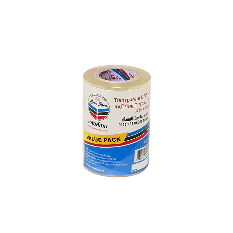 เทปใสโอพีพี แกน1" 3/4"X36หลา (แพ็ค4ม้วน) หลุยส์ Eco P85