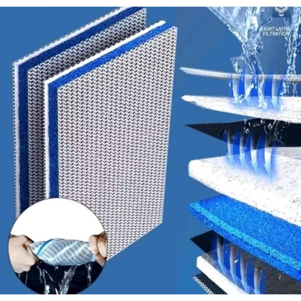 ราคาถูก 8D No-Glue Nano Aquarium Filter Sponge Cotton, Fish Tank Filter Pad สําหรับตะกอนและความบริสุ