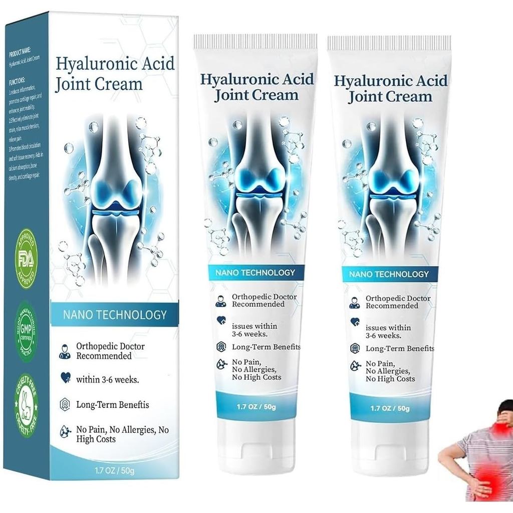 2 ชิ้น Hyaluronic Acid Joint R-epair Gel, Soothing Massage Gel, บรรเทาความรู้สึกร่วมได้อย่างรวดเร็วส