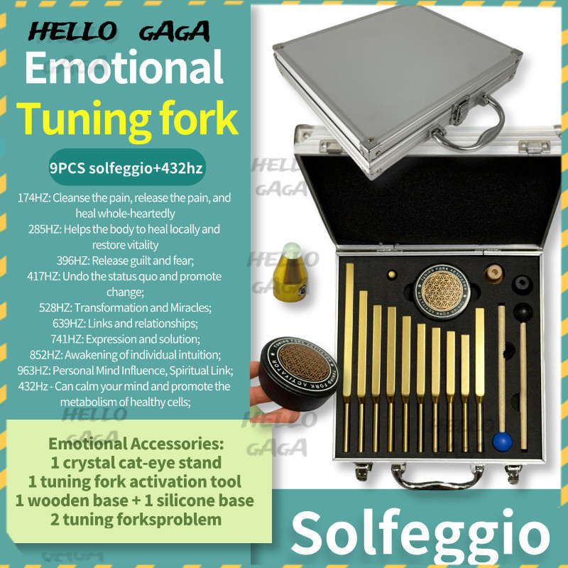 Tuning fork🔔ส้อมจูนเสียง🔔Solfeggio ส้อมปรับแต่งอารมณ์ 432hz ชุดส้อมปรับแต่งสีทอง 174HZ28539641752863