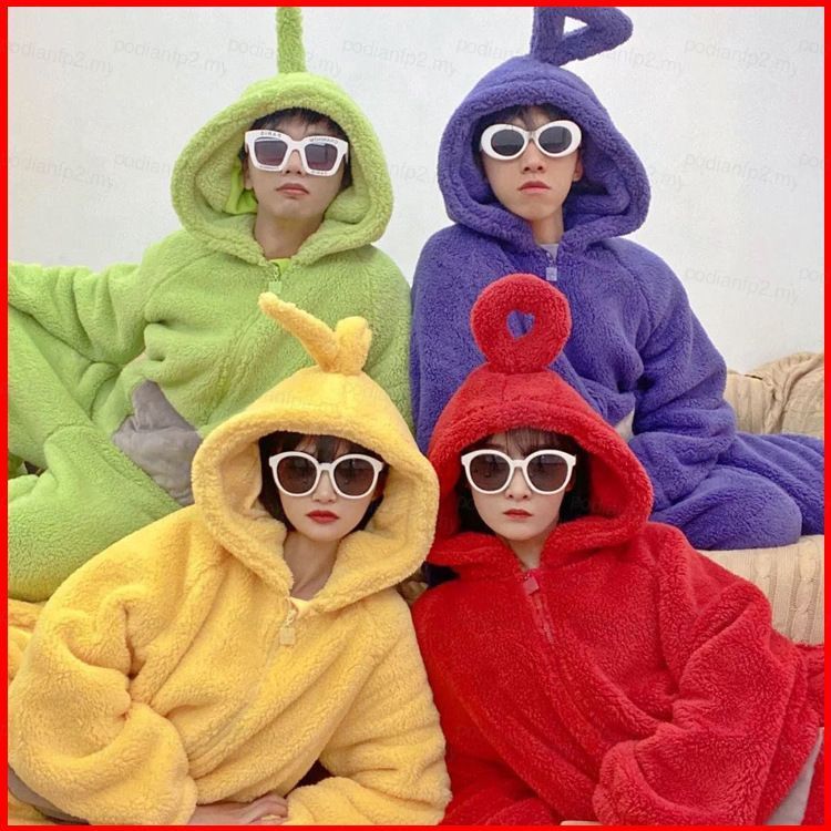 PDF2 Teletubbies คอสเพลย์เครื่องแต่งกาย Plush Unisex ปาร์ตี้ฮาโลวีนความต้องการ Dipsy Laa Po Tinky Wi