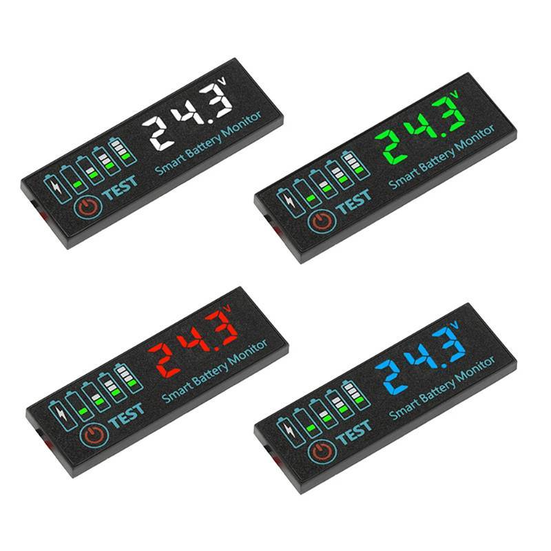 Activeeyw] DC 7-55V Universal Battery Charge Indicator Panel LED Indicator Acid Battery Voltage Char