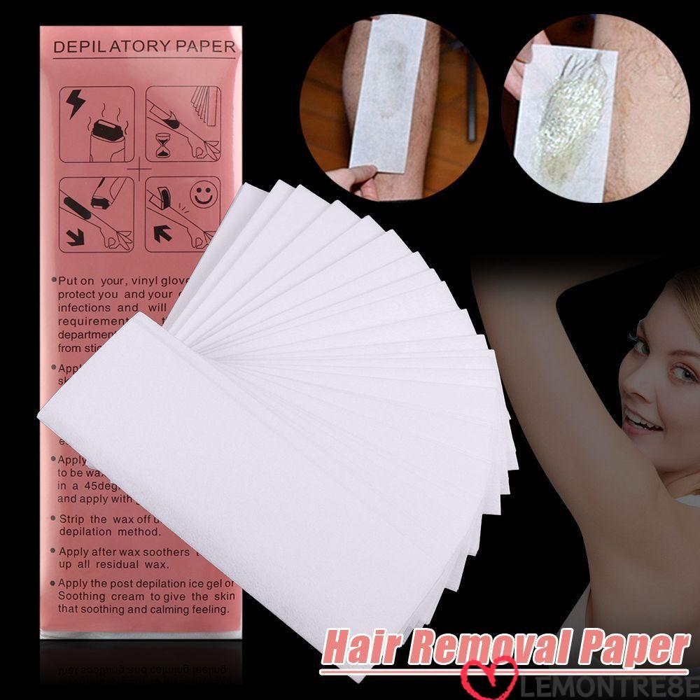LEMONTREE 20 ชิ้น Epilating Wax Strip กระดาษความงามสําหรับผิวหน้าขาคิ้วใต้วงแขน Professional Body Wa