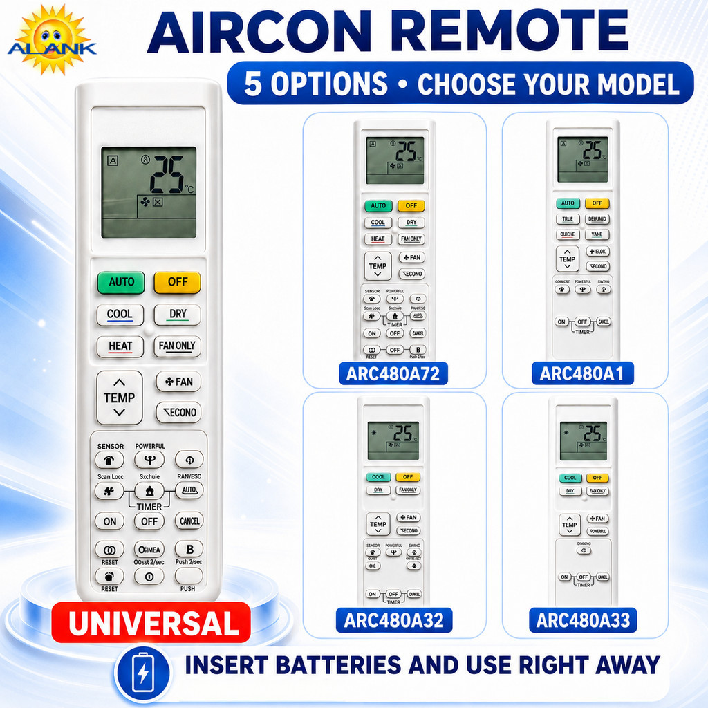 ALANK รีโมทแอร์ Daikin ARC480A1 ARC480A32 ARC480A33 รุ่นใหม่ ใช้แทนได้ ไม่ต้องตั้งค่า รีโมทแอร์อินเวอร์เตอร์