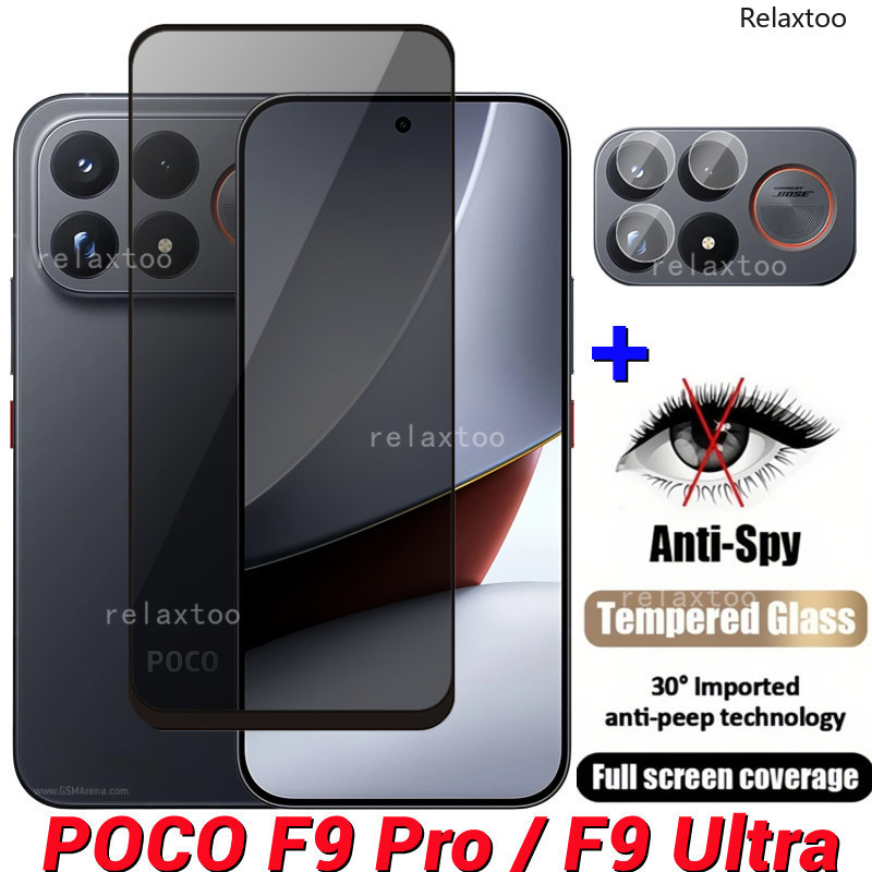 2IN1 ความเป็นส่วนตัวหน้าจอปกป้องกระจกโทรศัพท์ฟิล์มสําหรับ Xiaomi Poco F9 PocoF9 Ultra Pro F9Ultra F9Pro PocoF9Pro PocoF9Ultra โค้ง Anti Spy หน้าจอด้านหน้าปกป้องกระจกนิรภัยฟิล์มโทรศัพท์