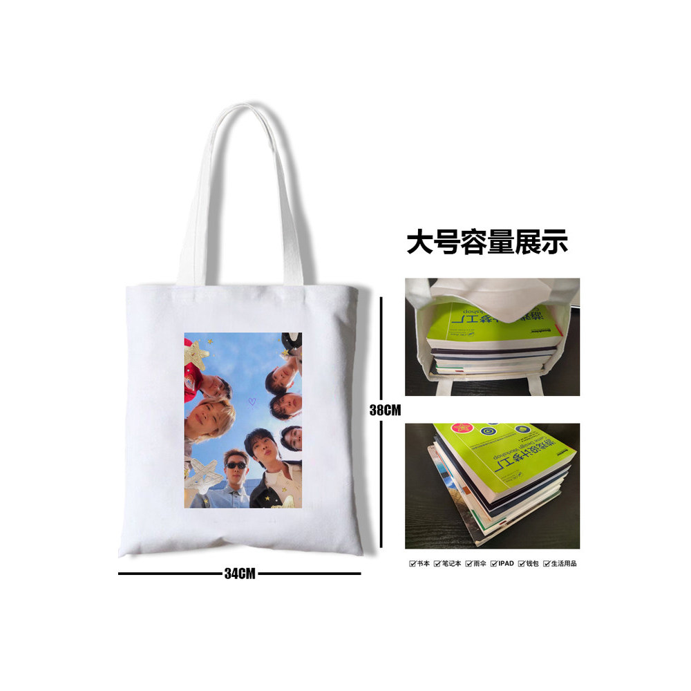 BTS BTS BTS กระเป๋าผ้าใบคอนเสิร์ตอุปกรณ์ต่อพ่วงสนับสนุนของที่ระลึกความจุขนาดใหญ่กระเป๋าสะพายไหล่เดีย