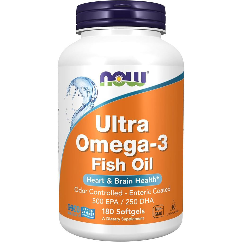 NOW Foods Ultra Omega-3 อณูเคลือบ 180 ซอฟท์เจล