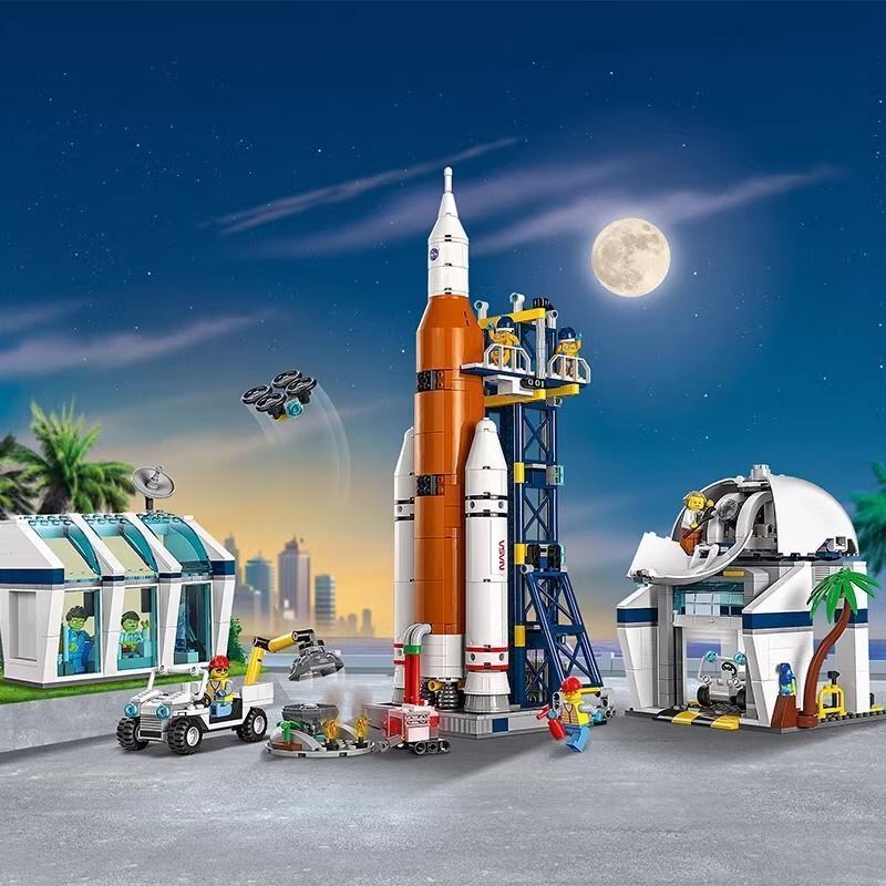 บล็อกตัวต่อที่เข้ากันได้ City Space Series Rocket Launch Center 60351 Boy ประกอบของเล่น