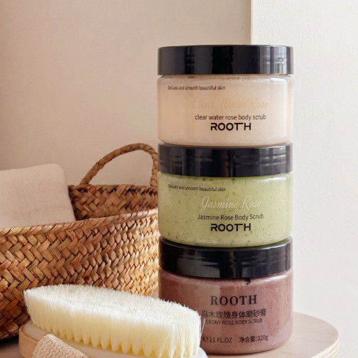 {Shop Hot Sale} RO OTH Rose SPA Grade Body Scrub Body Wash Body Tender Smoothing Exfoliating Deep Cl