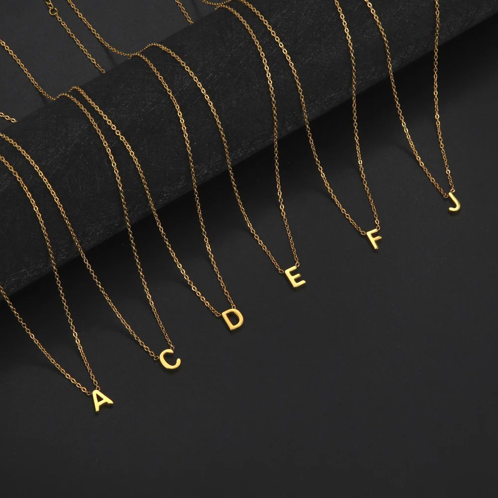 Cazador Minimalist Initial AZ สร้อยคอตัวอักษรสําหรับผู้หญิง Alp