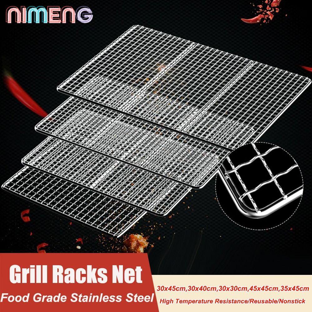 NIMENG Grill, ตะแกรงลวดเหล็กสี่เหลี่ยม, เตาย่างบาร์บีคิวแบบไม่ติดนํากลับมาใช้ใหม่ได้