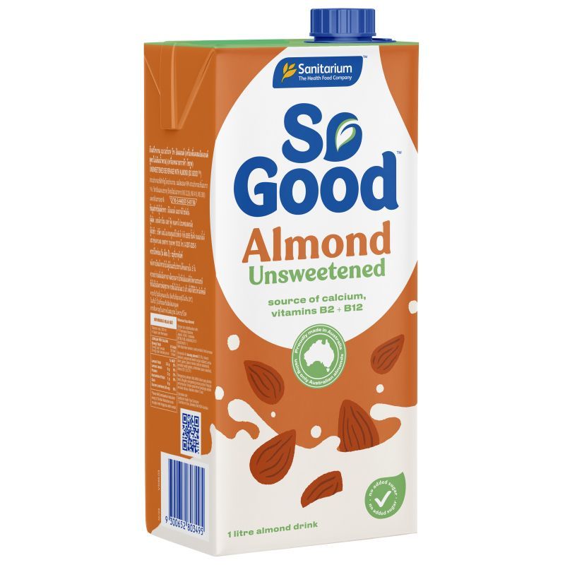 โซกูดเครื่องดื่มผสมอัลมอนด์สูตรไม่เติมน้ำตาล 1ลิตร So Good Almond Milk Unsweetened 1ltr. [9300652803495 ]