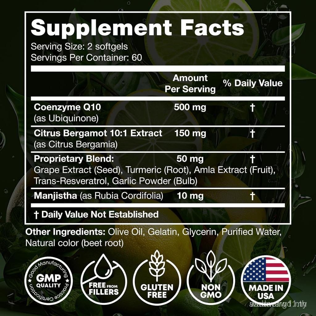 CoQ10 500MG - Co Q 10 120 Softgels for Heart Health&Energy - Enhanced CoQ10 Nutritional s with Coenz