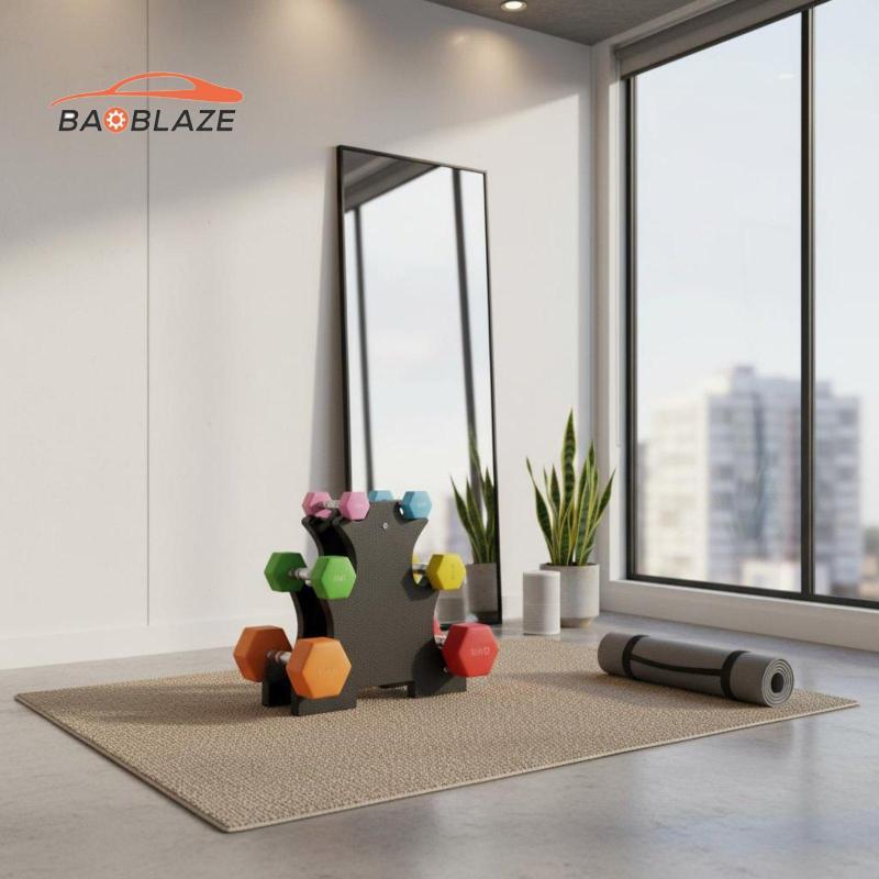 [Baoblaze] Dumbbell Storage Stand ความจุขนาดใหญ่ 3 ชั้น Dumbbell Rack Heavy Duty ฐานแนวทแยงน้ําหนักข