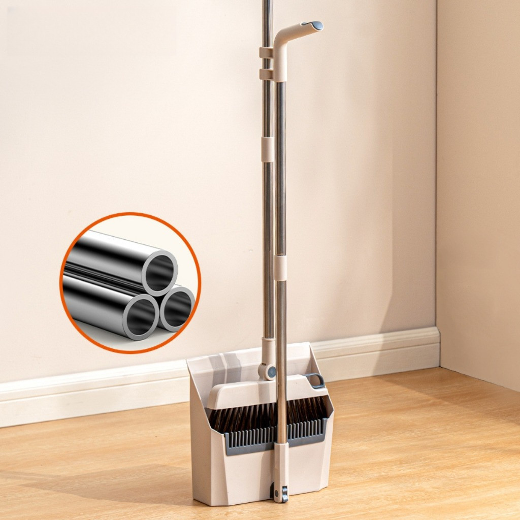 Rotatable Broom and Wind Proof Dust Pan with Broom Comb Broom Set Non-Stick Broom Magic Wiper Set