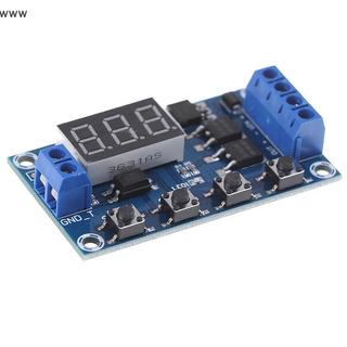บอร์ดวงจรโมดูลสวิตช์รีเลย์หน่วงเวลาดิจิทัลจอแสดงผล LED ใช้ไฟ DC 6–30V แบบดูอัล MOS
