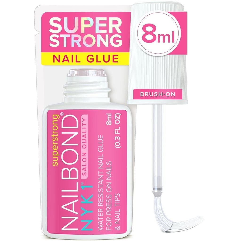 SuperStrongNailGlueforPressOnNails,NailTips&อะคริลิคFakeNails(8ml)NYK1NailBrBrBrBrBrushOnGlueforPres