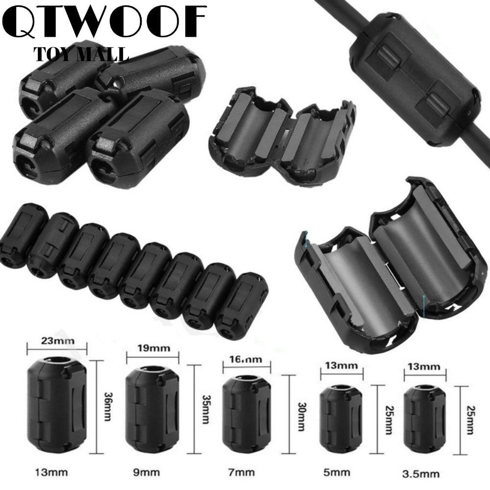 QTWOOOF แหวน Core Ferrite ลูกปัด Clamp, Snap ประเภทป้องกันการรบกวน Choke Coil EMI RFI Noise, สีดําสา