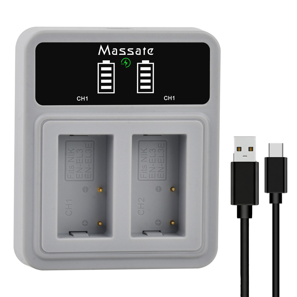 Massate EN-EL15C EN-EL15 PD20W Fast Dual USB Charger สําหรับ Nikon Z6 Z7 D750 D850 D7000 D7100 D7200