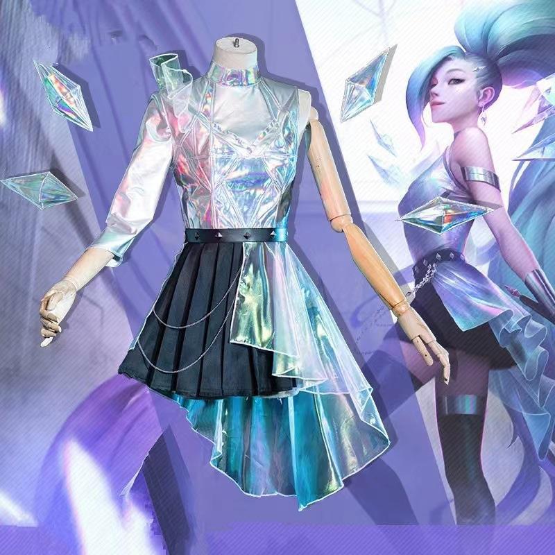 League of Legends Battle Academy Sallfini คอสเพลย์เครื่องแต่งกาย LOL KDA เลเซอร์ผิวเวทีเครื่องแต่งกา