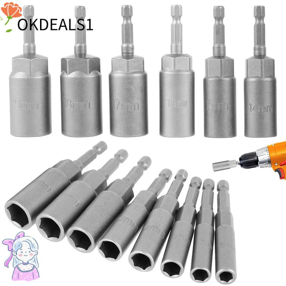 DEALSHOP 1 ชิ้น Key เจาะอะแดปเตอร์ Bit, Magnetic Nut ไขควงไดรฟ์ซ็อกเก็ต Hex, 1/4 "Hex 80 มม.ความยาว 