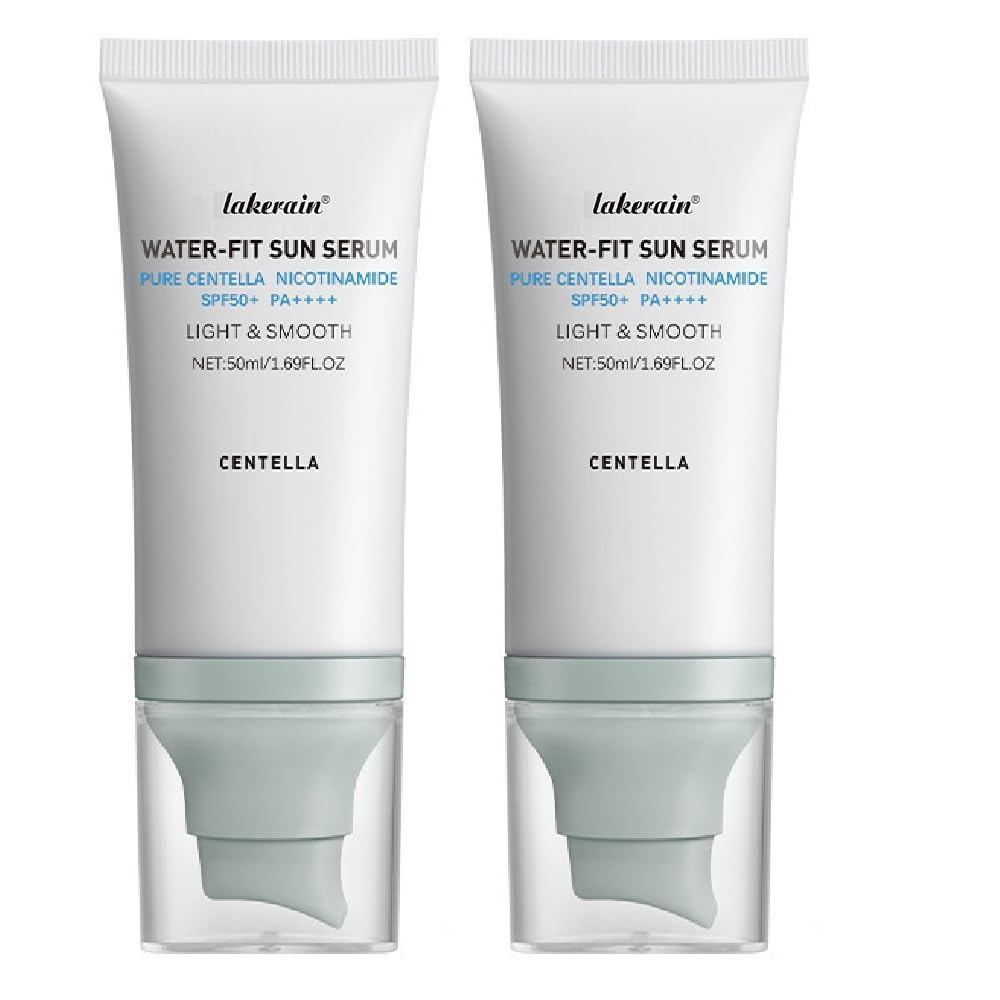 2 ชิ้น Centella Sunscreen SPF50, Moisturizing Non-Sticky Centella Water-Fit Sun Serum สําหรับทุก