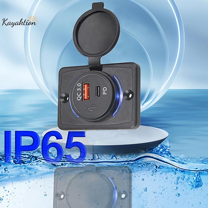 Kayaktion B21PD QC + PD/ B21 A + C 3.1A Car Charger Dual USB อะแดปเตอร์รอบรูปร่างกันน้ํา Soaet อะแดป