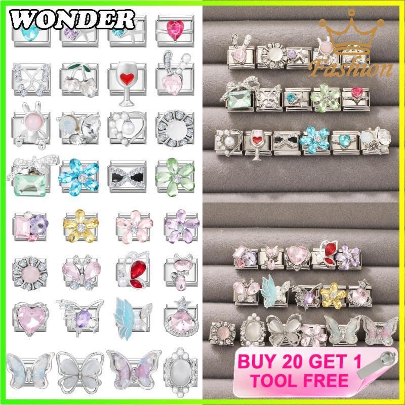 ปลาดาวเชอร์รี่อิตาเลี่ยนสร้อยข้อมือ Charm Fit 9 มม.สร้อยข้อมือสแตนเลสเครื่องประดับทําอุปกรณ์เสริม DIY Retro บุคลิกภาพโมดูลสร้อยข้อมือ