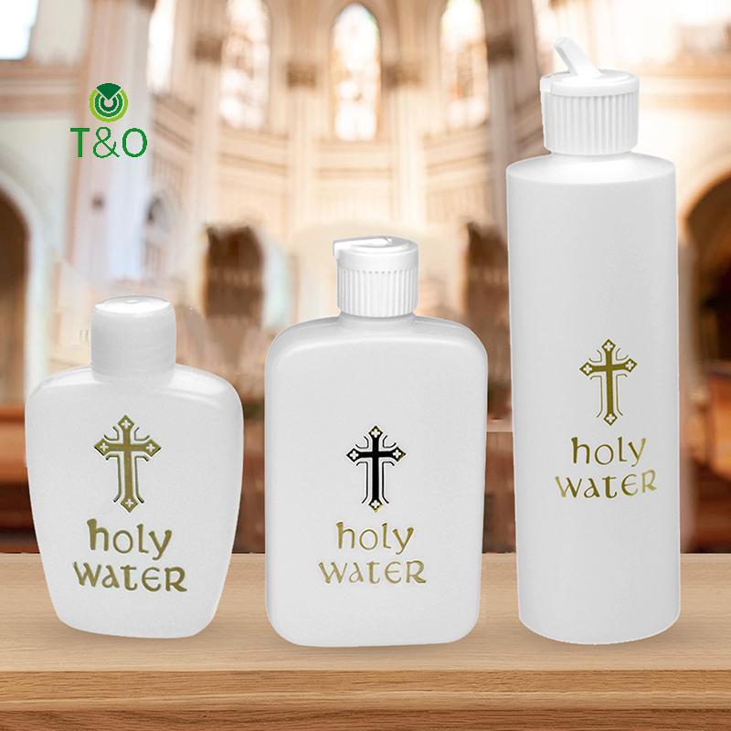 T&O 2/3 ชิ้น Creative Cross Pattern Holy Water Bottle ทนทานแบบพกพา Prime Church Holy Water Bottle