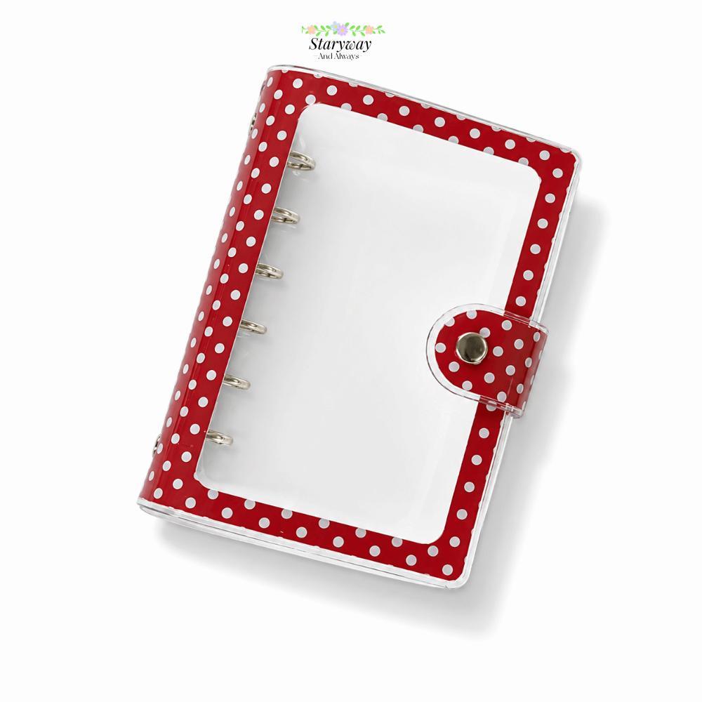 STARYSWAY A7 Binder Cover, PVC Polka Dot Binder, Multi-functional A7 Photocard Holder อัลบั้ม Shell 