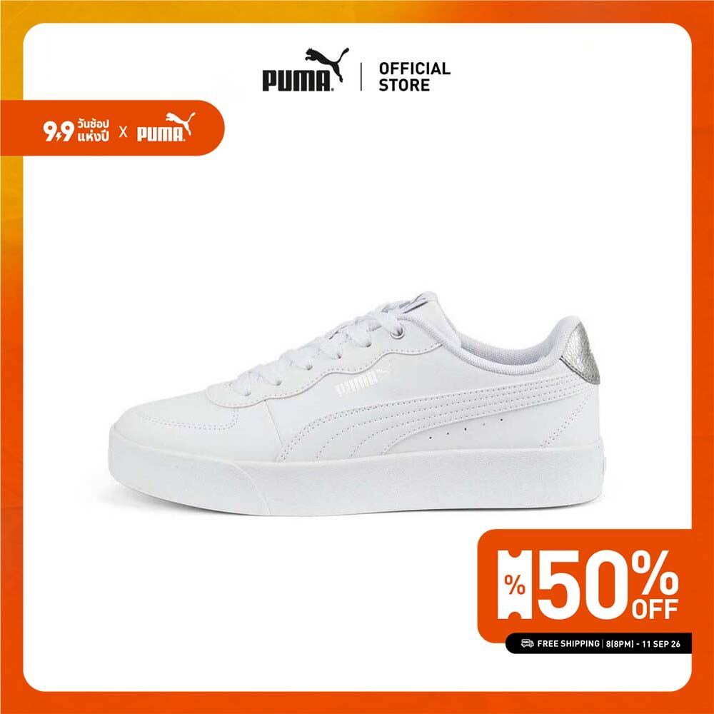 PUMA BASICS - สนีกเกอร์ผู้หญิง Skye Clean Distressed สีขาว - 38666602