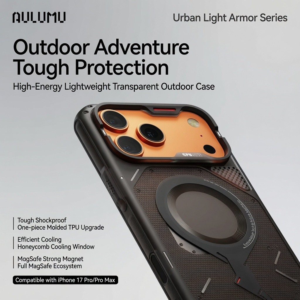 AULUMU Urban Light Armor MagSafe เคสที่รองรับสําหรับ iPhone 17 Pro/Pro Max กันกระแทก