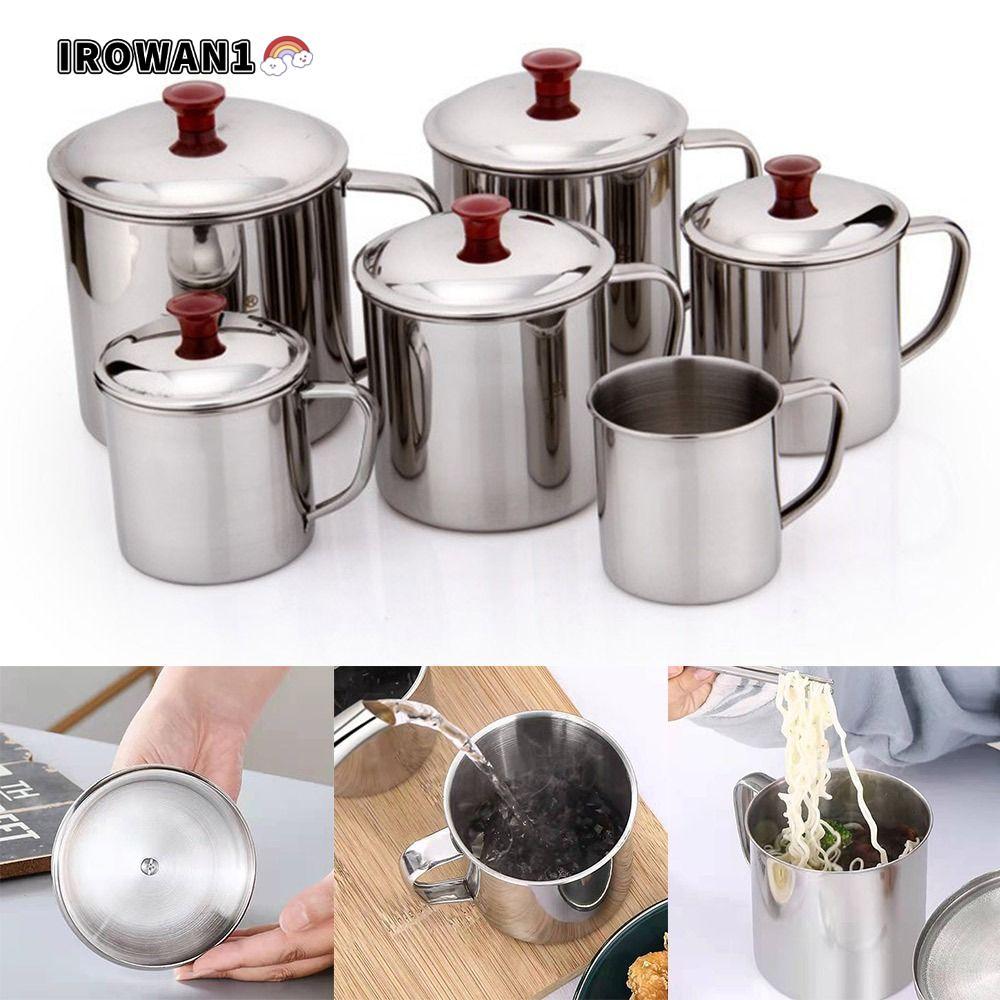 IRWAN1 ถ้วยชาดื่ม Camping สแตนเลสพร้อมฝาปิด Tumbler Pint ถ้วย