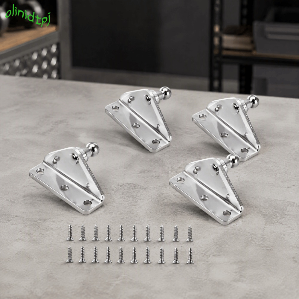 IOLINIDT 4 ชิ้นวงเล็บป๋อแก๊ส,เงิน 10 มม.Ball Stud Ball Stud Brackets,Universal สังกะสีเหล็กชุบ L-Typ